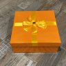 Коробка подарочная "Оранжевый с желтым бантом" 
