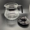 Чайник стеклянный с черной крышкой  600мл 