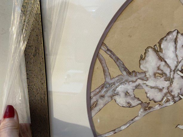 Картина акварельная "Подсолнух под снегом" китайская живопись могуфа