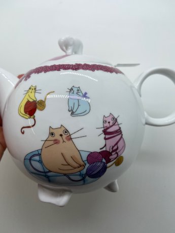 Чайник фарфоровый "Крейзи Кэтс" 1000 мл 